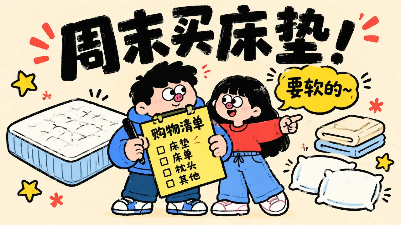 周末去买床上用品