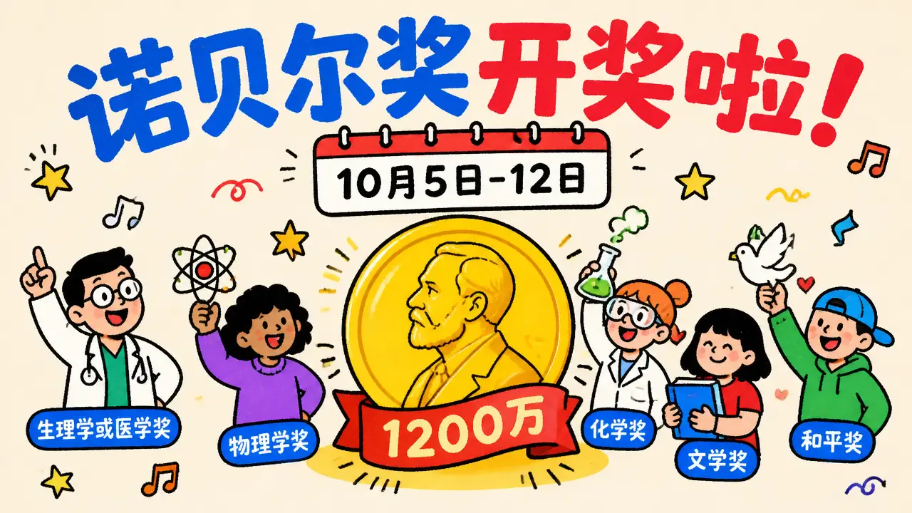 今年诺贝尔奖：10月5日到12日公布