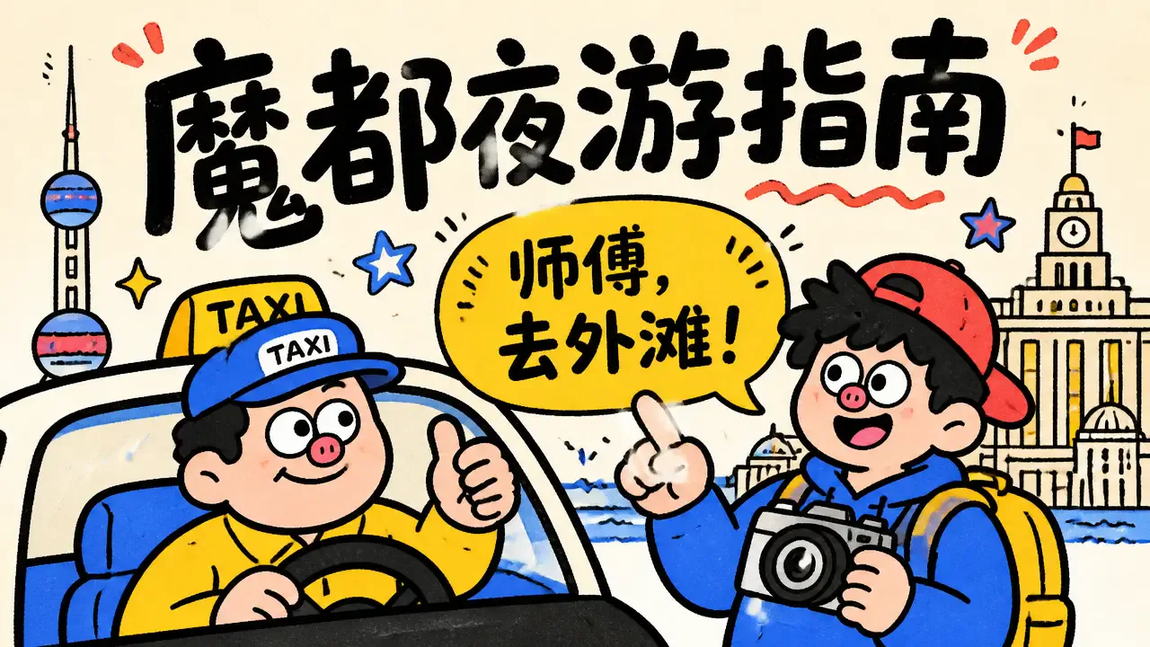 坐车去外滩看夜景