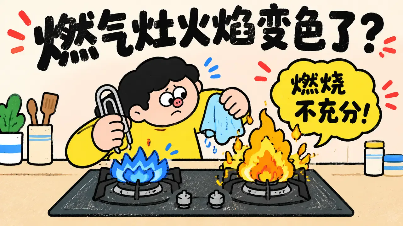 燃气灶火焰颜色异常怎么办？
