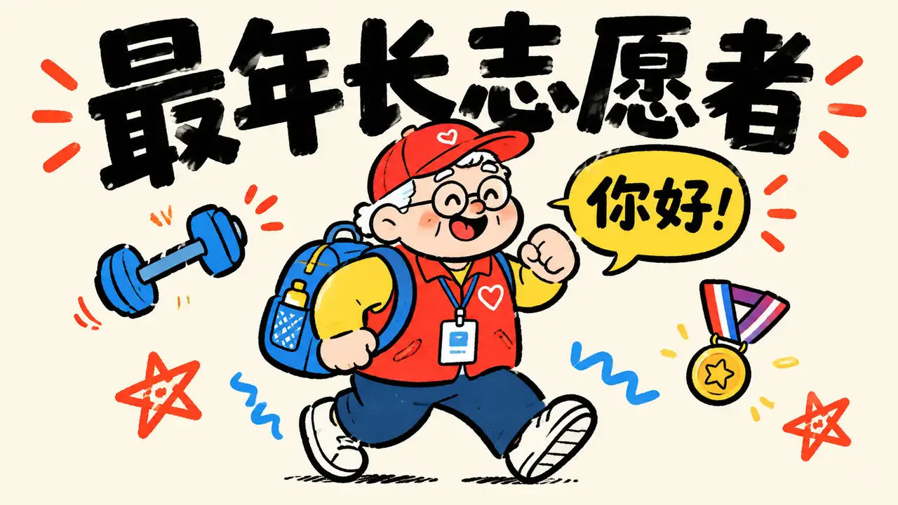 91岁的亚运志愿者